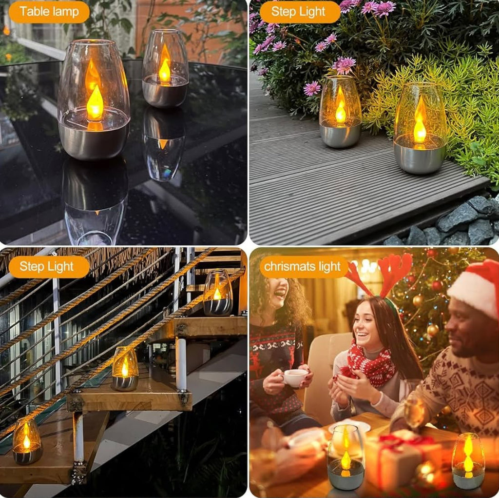 4 Bougies solaires led sans flamme-une ambiance chaleureuse en toute sécurité