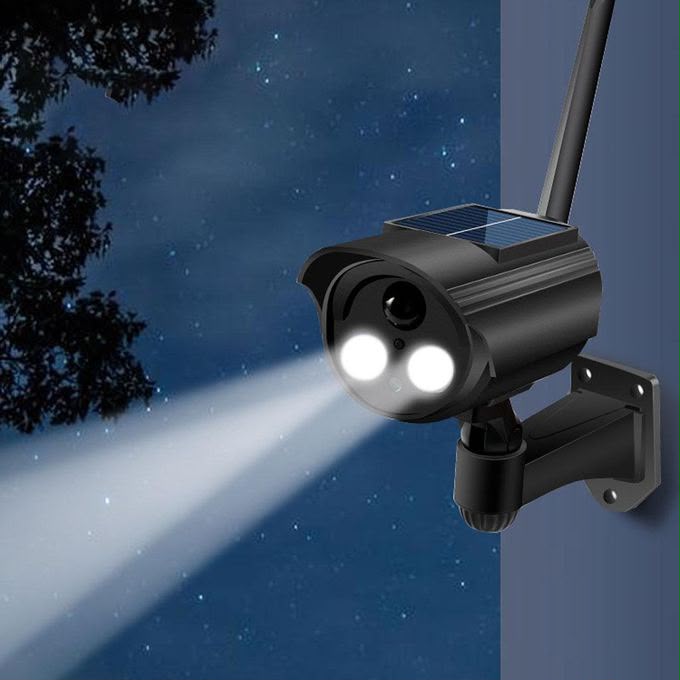 Lampe de sécurité solaire avec détecteur de mouvement -style caméra