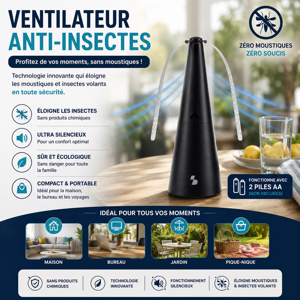 ventilateur anti-insectes de table