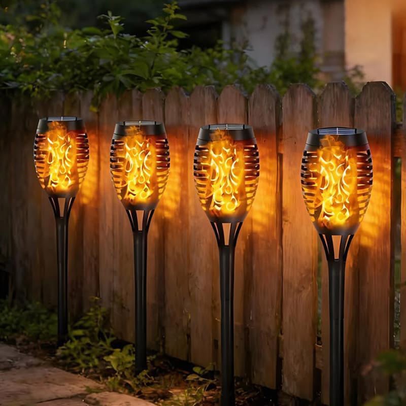 Pack de 4 lampes solaires flamme