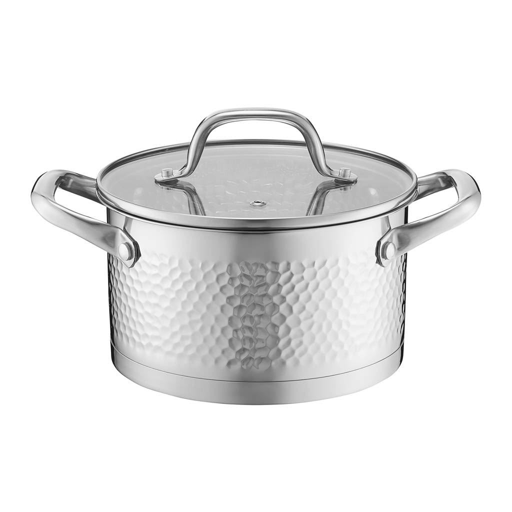 Set de 3 Casseroles en Acier Inoxydable avec Couvercles
