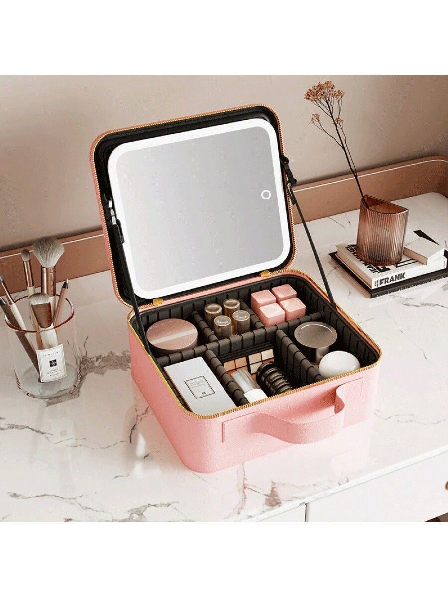 Trousse à cosmétique led intelligente avec miroir pour femmes