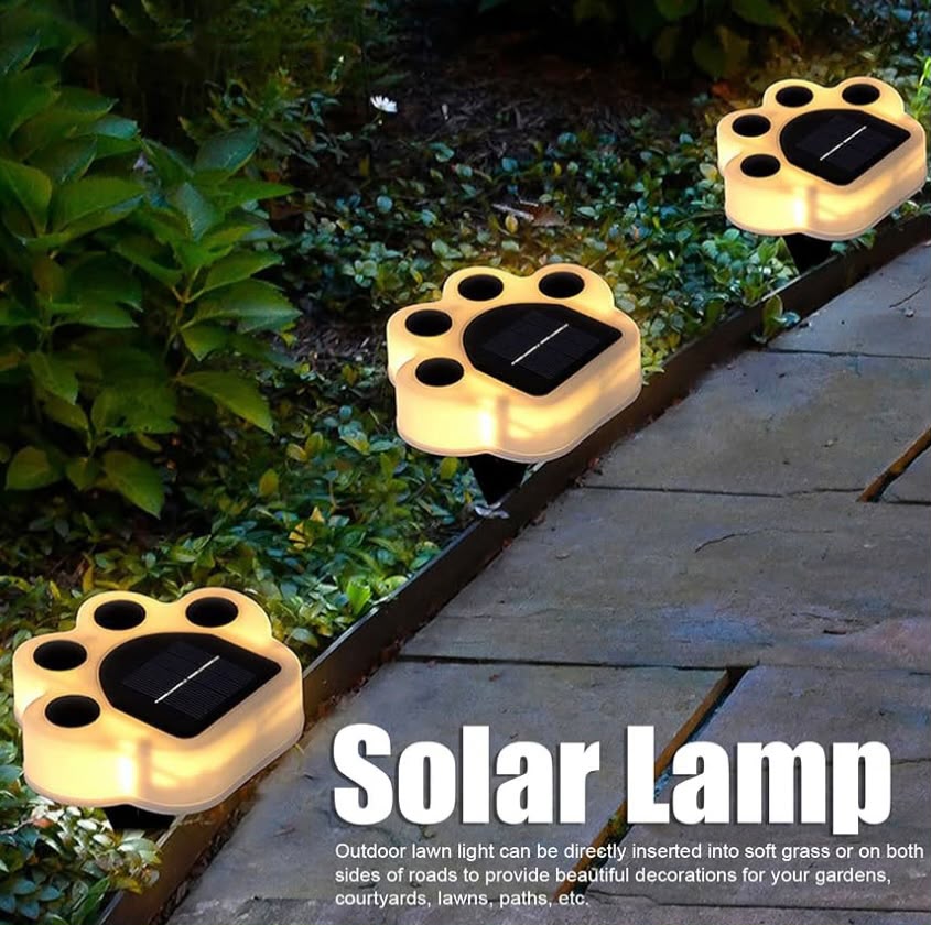 Pack 4 lampes solaires LED étanche en forme de patte de chat-