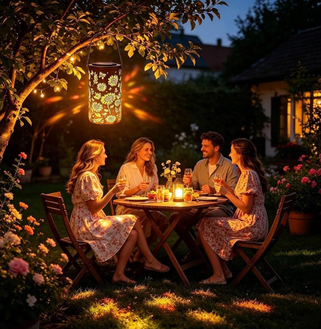 Lanterne solaire LED tournesol RGB