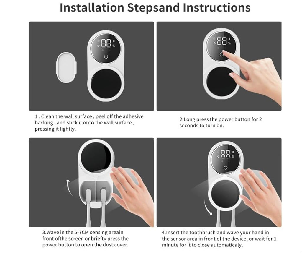 Stérilisateur Automatique pour Brosses à Dents UV
