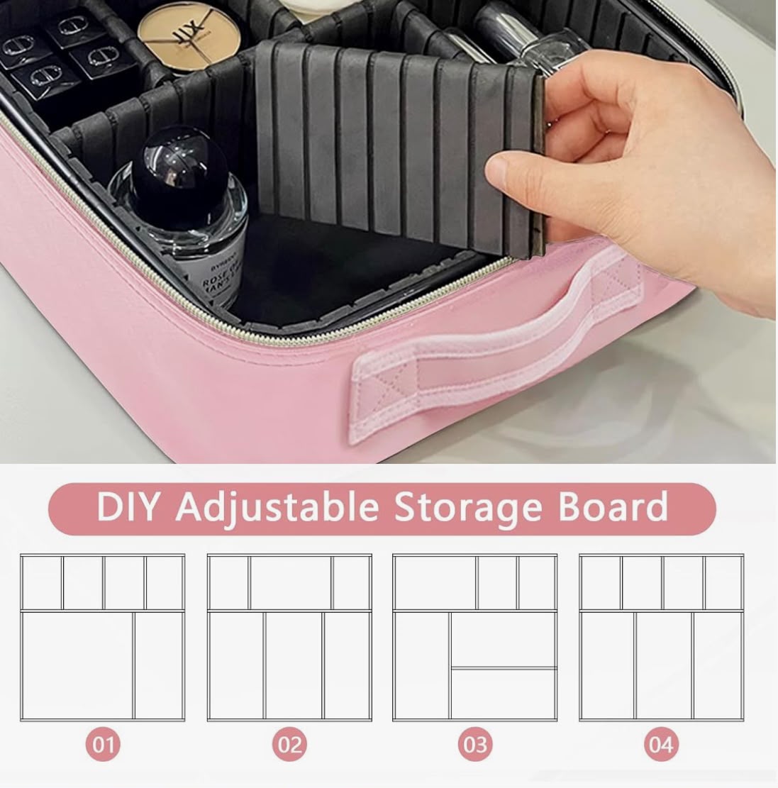 Trousse à cosmétique led intelligente avec miroir pour femmes