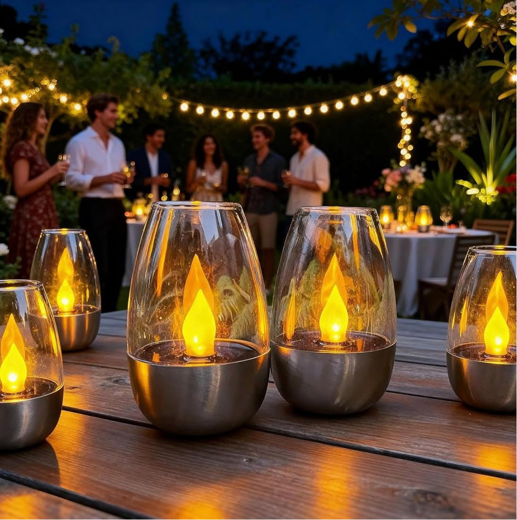 4 Bougies solaires led sans flamme-une ambiance chaleureuse en toute sécurité